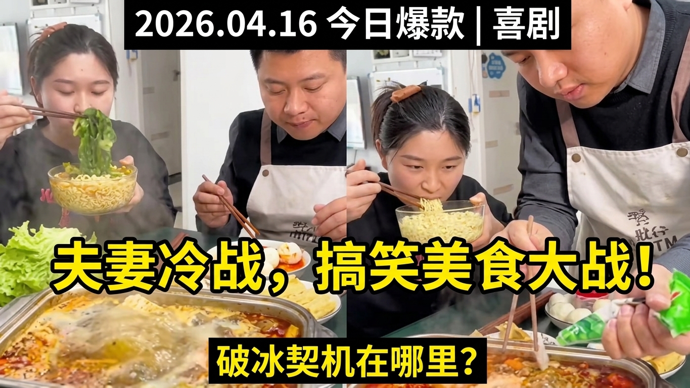夫妻冷战日常：各自享用美食的搞笑瞬间