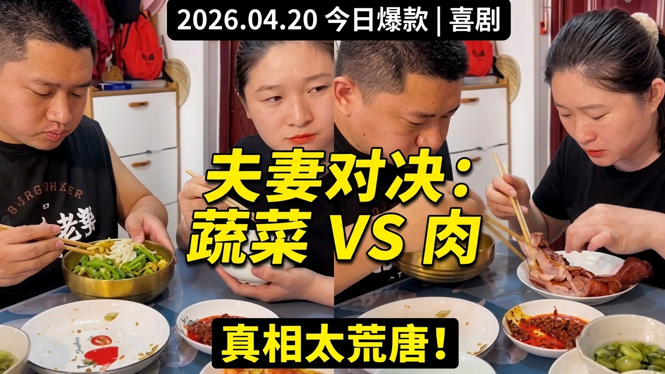 搞笑夫妻的饮食对决：蔬菜与肉的较量