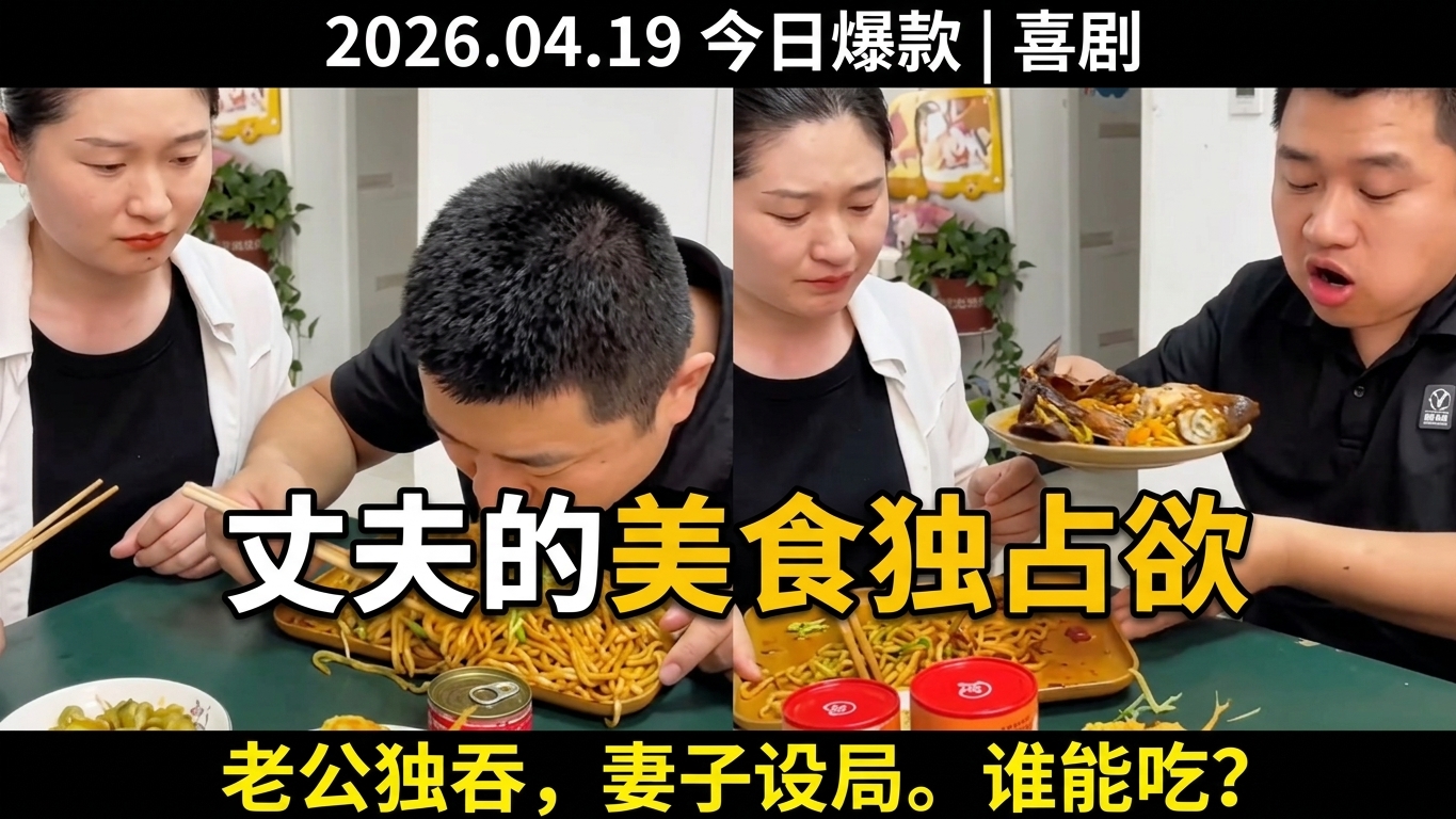 夫妻搞笑短劇：丈夫的美食獨佔欲
