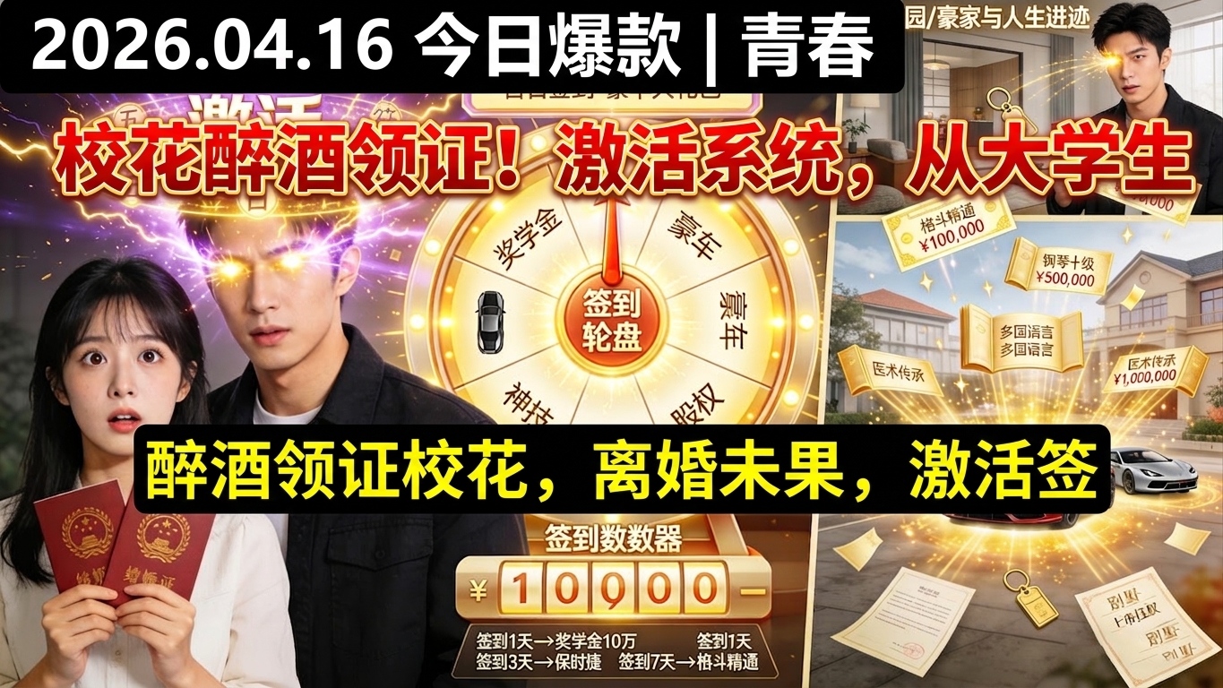 校花醉酒领证！激活签到系统，从大学生变传奇大佬，这婚离不掉了！